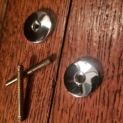 Gibson 1972 Domed Thumbwheels, Chrome Two Dome Thumb Wheels and Posts for ABR-1 bridge Bild 1