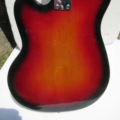 Gem Bass Guitar, 1960's, Japan, Short Scale, Sunburst, Clean image 9