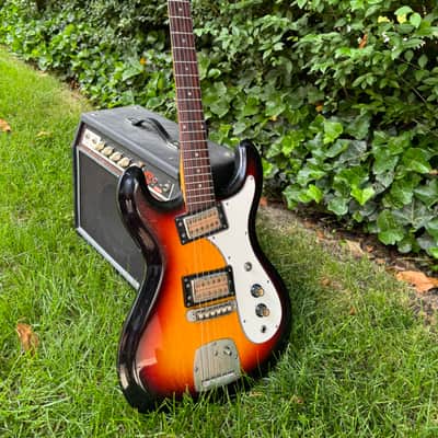 Vintage Univox Hi-Flier Phase III Sunburst MIJ Kurt Cobain Nirvana All Original image 24