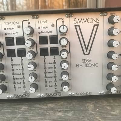 Simmons SDS-V Electronic Drum Brain with rare high hat module - Beautiful Condition image 2