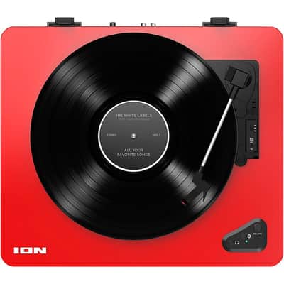 ION LP Wireless Streaming Turntable Regular Candy Apple Red image 2