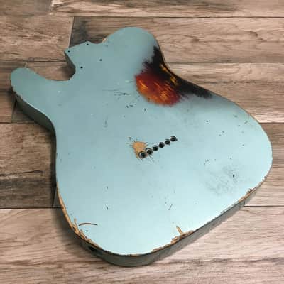 Made to Order - FRANCHIN Mars guitar body Relic Aged 100% Nitro Lacquer COLOR OVER COLOR (Butterscotch/ Sunburst/ Black/ White/ Blue/ Green/ Yellow/ Red/ Pink/ Burgundy/ Purple/ Gold/ Silver, etc.) Basswood Poplar Telecaster-Tele-T-Style Made in Italy image 7