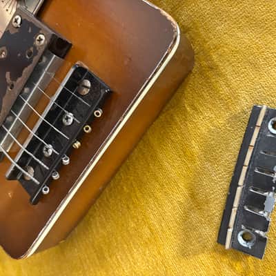 Supro Lap Steel w/Original Chipboard Case Late 50's/Early60's (Once Owned by Jerry Jones) - Sunburst image 11