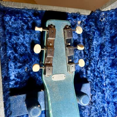 1950's Magnatone Lap Steel Guitar Blue Pearloid w/ Original Case, Cord - WORKS image 6