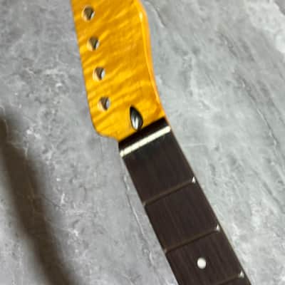 6 string Rosewood Stainless steel 22frets Gloss Yellow Maple Electric guitar neck hole:10mm image 7