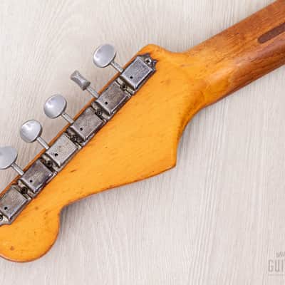 1957 Fender Stratocaster Vintage Guitar Sunburst w/ V Neck, Tweed Case image 5