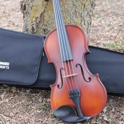 John Juzek 85 Violin Outfit with Case and Bow 4/4 size - Shaded Amber/Tobacco Brown Matte image 2