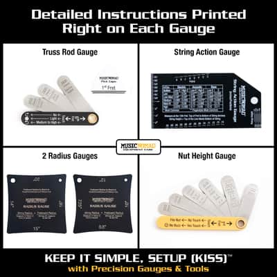 MusicNomad Precision 6 pc. Guitar Setup Gauge Tool Set (MN604) image 4
