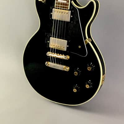 Vintage 1969 Matsumoku MIJ Aspen Single Cut Les Paul Piano Black LP Aged Gold HSC 7.1 lb image 2