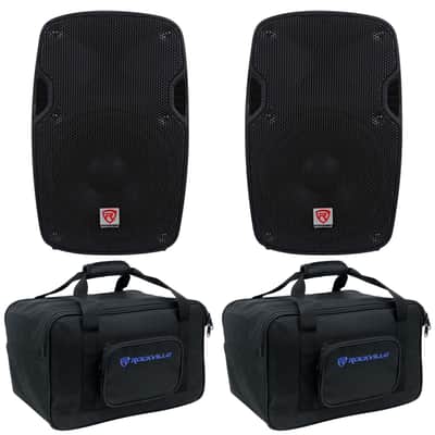 (2) Rockville SPG84 8" 800w DJ PA Speakers Lightweight Cabinets 4-Ohm+bags image 1