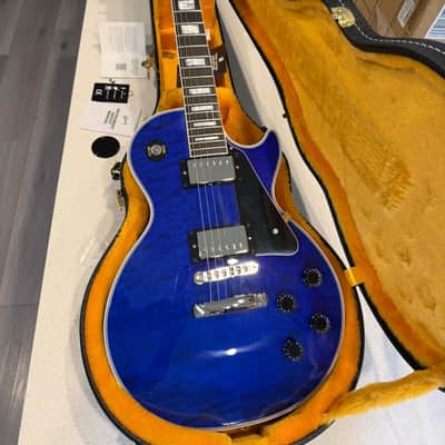 Gibson Le Paul Custom Shop 2025 - Gibson Custom Les Paul Custom AAA Quilt Top - Viper Blue Gloss, image 15