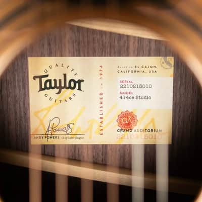 Taylor 414ce Studio Grand Auditorium Acoustic/Electric Guitar - Natural with Gig Bag image 13