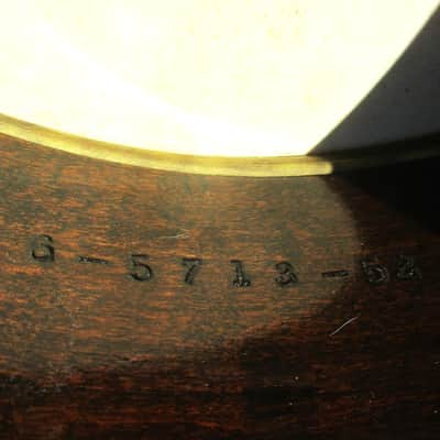 Gibson TB-00 Tenor Banjo, Early 1950's, One Piece Flange, Brass Tone Ring, Hang Tags, Case image 6