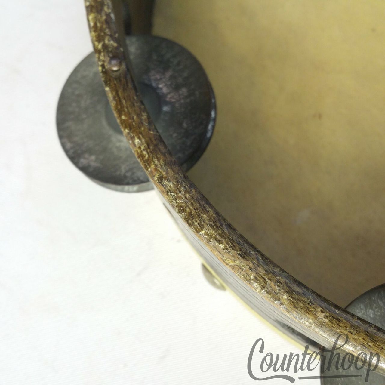 Rogers 8" Wood/Calf Tambourine Solid 1-Ply Oak Vintage 50s Percussion Instrument — main photograph
