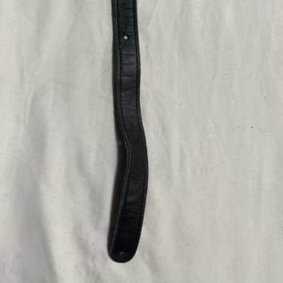 LM 3" Faux Crocodile Alligator Black LEATHER Guitar STRAP - FIRE SALE image 4