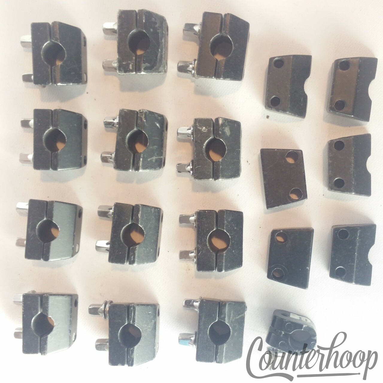 Gibraltar Memory Locks 16x Parts Black Stand/Mount Clamps Brackets 13 w/ T-Rods — main photograph