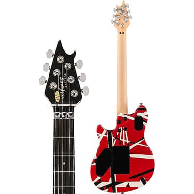 EVH Wolfgang Special Satin Striped Electric Guitar Regular Satin Red, Black, and White image 4