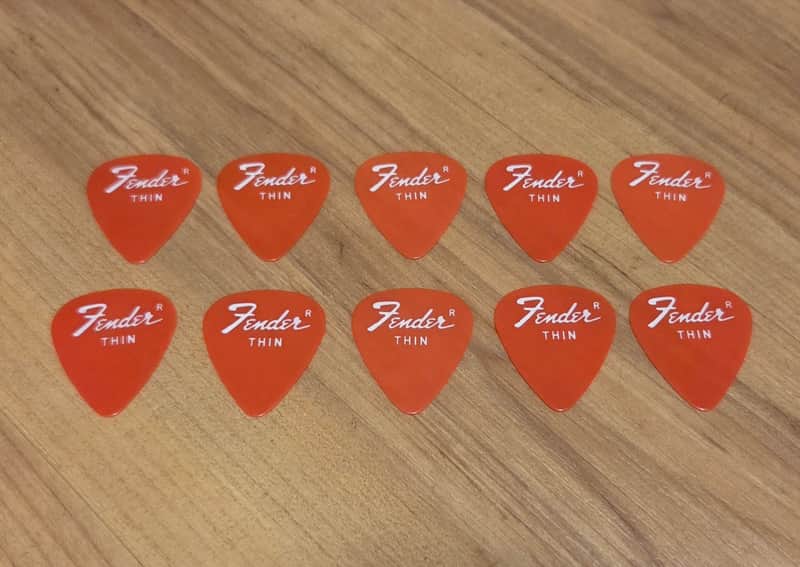 Lot of Ten Vintage 1970's Fender Thin Guitar Picks! Rare, Original Case Candy! image 1