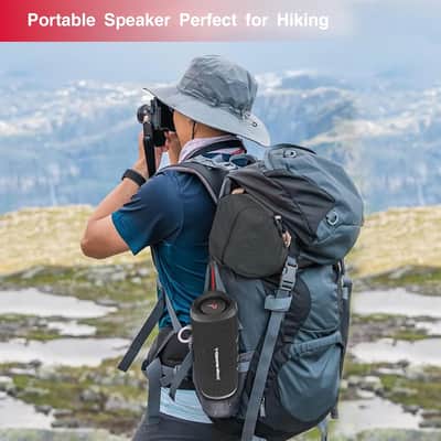 CERWIN-VEGA! Vega Mini Portable Bluetooth Speaker, VMBLK Powerful Bass, Portable Wireless Speaker for Travel, Home, and Outdoor Use – Black image 4