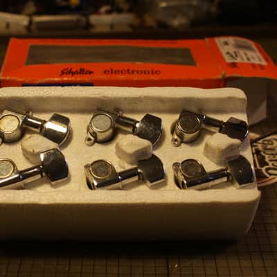 Vintage Schaller M6N nylon Mini Tuners, 2 Screw mount, Rare, Very Light Weight. Chrome image 2