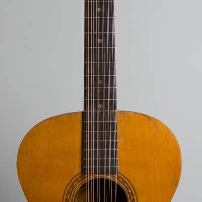 C. Bruno & Son Lyra Model 493 12 String Flat Top Acoustic Guitar, made by Oscar Schmidt,  c. 1925, black hard shell case. image 8