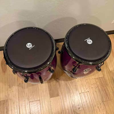 ~NEW!~ LP Latin Percussion Tony Succar Signature New Zealand Pine Conga & Tumbadora Pair in Rainbow Lacquer with Black Nickel Hardware & Black Skyn Heads image 4