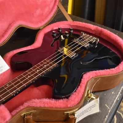 Gibson ES-335 Memphis Bass 4 string 2013 Black Hollow Body w Hard Case / COA image 14