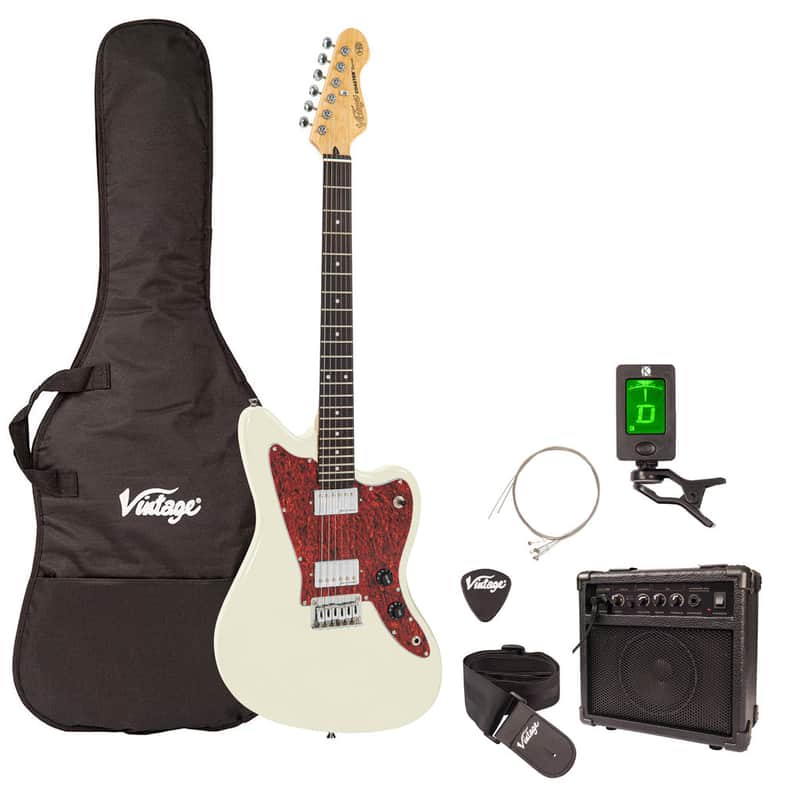 Vintage V50 Coaster Series Electric Guitar Pack ~ White