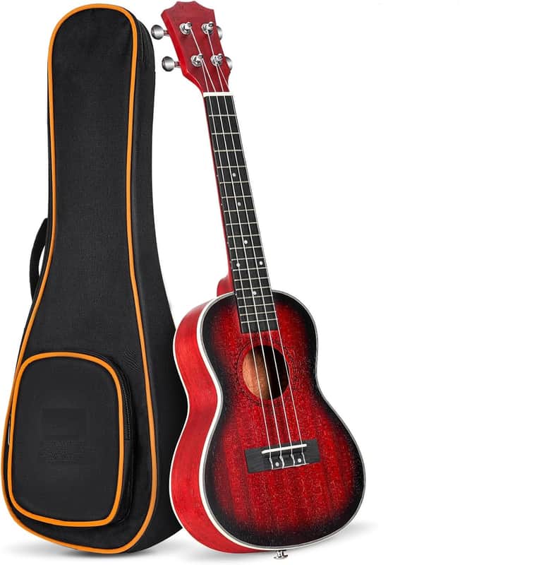 Ukulele for Beginners, 23 Inch Ukulele Kit Mahogany Bundle Concert Ukulele Professional Starter Uke Kit with Gig Bag, Red image 1