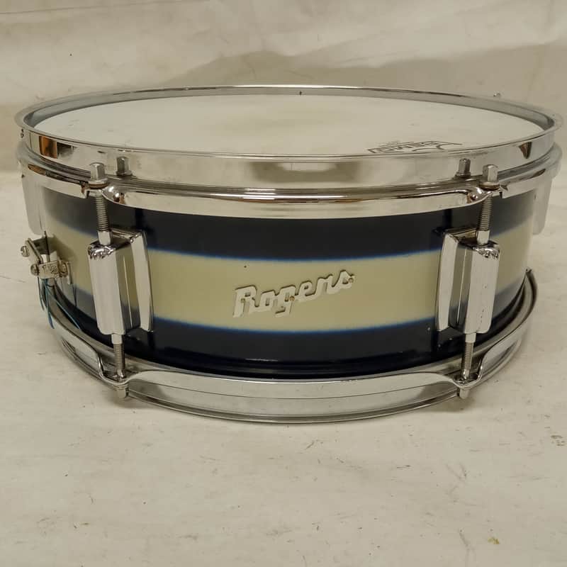 Rogers 5x14"Cleveland Luxor Snare Drum Blue/Silver Duco Vintage 60s Jasper Maple image 1