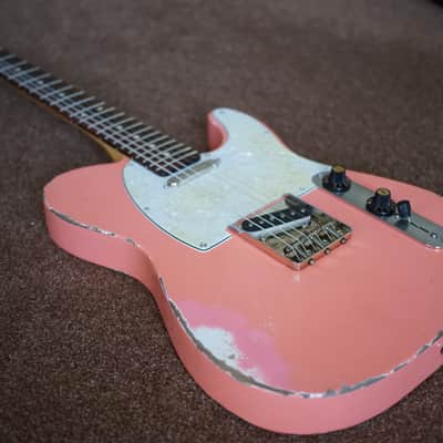 MJT Warmoth Fender American Vintage 62 Relic Road Worn Telecaster Shell Pink Coral image 2