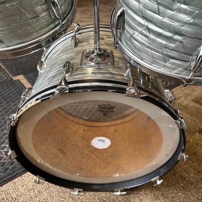 1970's Slingerland 4 Piece Kit - Light Blue Pearl, Drum Set image 8