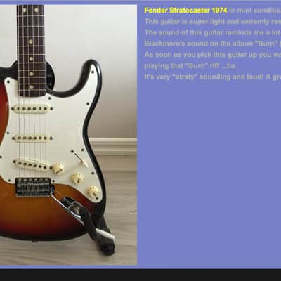 1974 Fender Stratocaster owned by Europe guitarist John Norum image 22