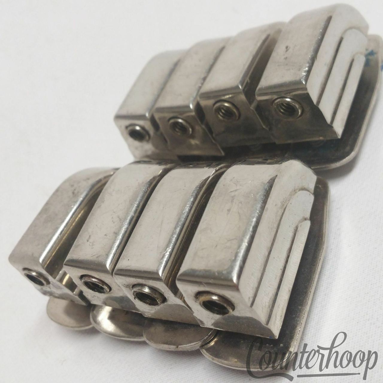Leedy 8x Beavertail Tom/Snare Drum Lugs Nickel Metal Washer Elkhart USA 40s-50s — main photograph