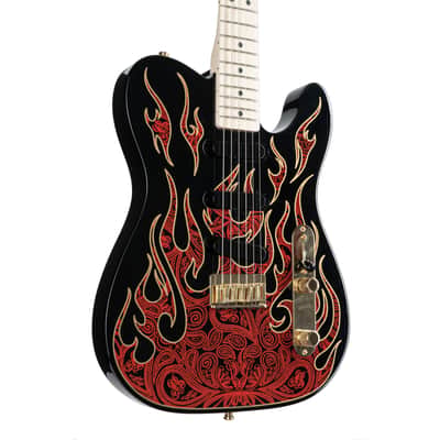 Fender AS James Burton Tele MN Red Paisley Flames - Electric Guitar image 6