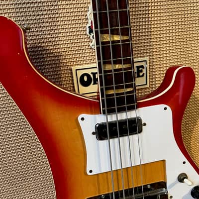 Vintage 1970s Hondo II HRB-2S Rickenbacker 4001 Fireglo Sunburst Bass Guitar image 3