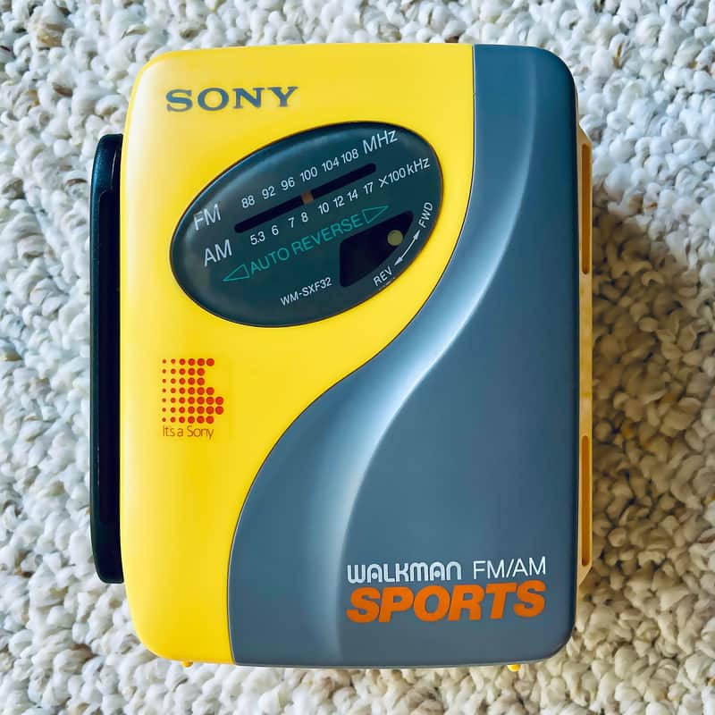 Sony WM-SXF30 Walkman Cassette Player, Beautiful Yellow, Working