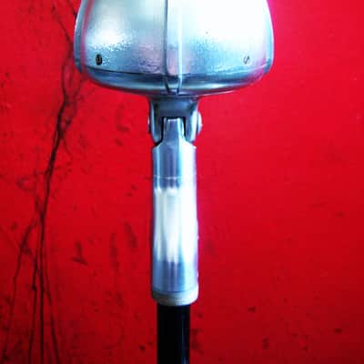 Vintage RARE 1930's Shure 730B crystal cardioid microphone Satin Chrome w Turner TB2 stand Billie Holiday image 13