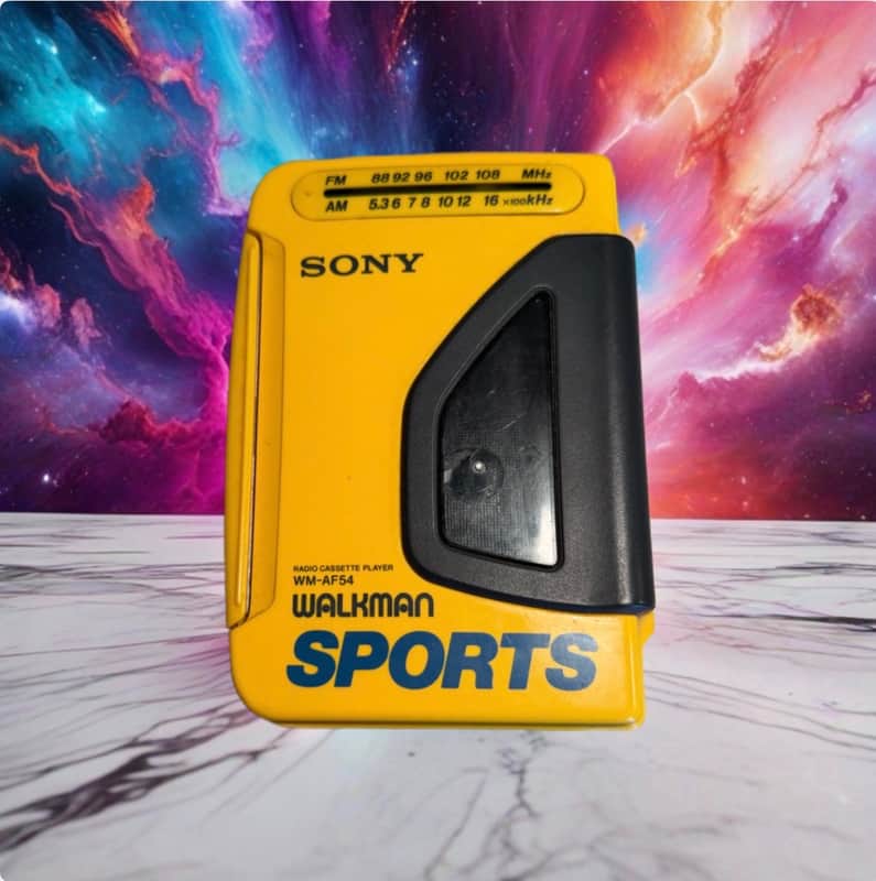 Sony Walkman Sports Audio Cassette AM/FM Radio WM-AF54 Yellow Clean SERVICED🔥🎶 image 1