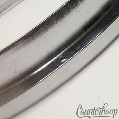 *Yamaha 14" Die-Cast 12-Lug Snare Drum Batter Rim/Hoop Japan Au-Chrome Marching* image 4