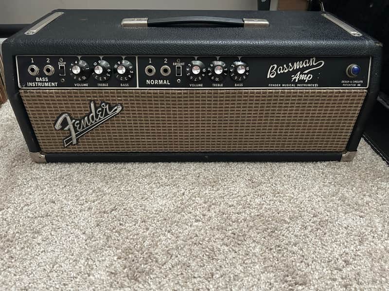 Fender Bassman 2-Channel 50-Watt Guitar Amp Head 1967 w/ 2x12 Cab image 1