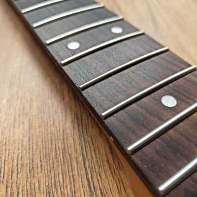Stratocaster Compatible Pro Roasted Flame Maple and Rosewood Guitar Neck Unfinished Paddle Headstock image 4