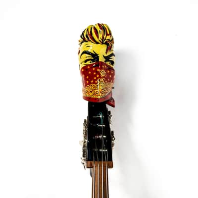 Black Upright Bass With Brian Setzer Head Headstock Owned by Brian Setzer image 3