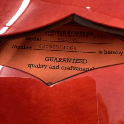 Epiphone Joe Bonamassa '62 ES-335 in Sixties Cherry w/hard case image 8