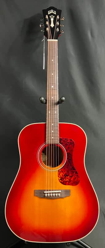 Guild D-140 Dreadnought Acoustic Guitar Cherry Sunburst Finish image 1