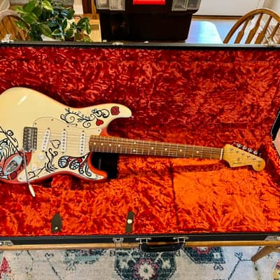 Fender Limited Edition Jimi Hendrix Artist Series Signature Monterey Pop Festival Graphic Stratocaster 2017 Strat PF Pau Ferro Fingerboard Fretboard Beautiful Upgrade Custom Fender Case Velour with Candy! image 1