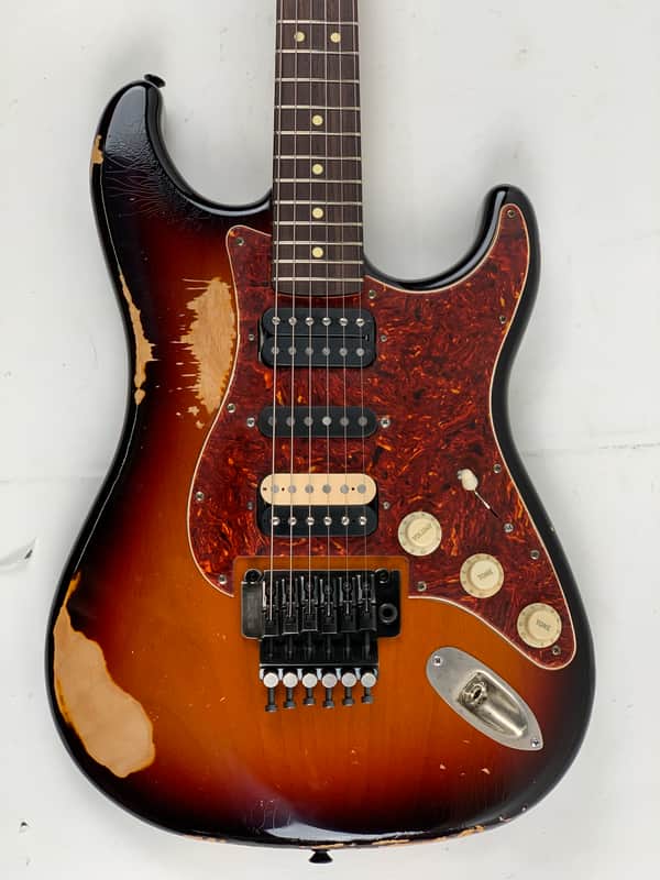 LsL Instruments Saticoy Mick Mars Tribute MM 3 Tone Sunburst Heavy Age Floyd Rose - Brand New with case image 1