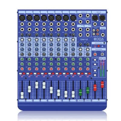Midas DM12 12 Input Analog Live and Studio Mixer with Microphone Preamplifier, Bundle with Turnstile Audio TAPH100 Headphones and 2x H&A 25' XLR Microphone Cable image 1
