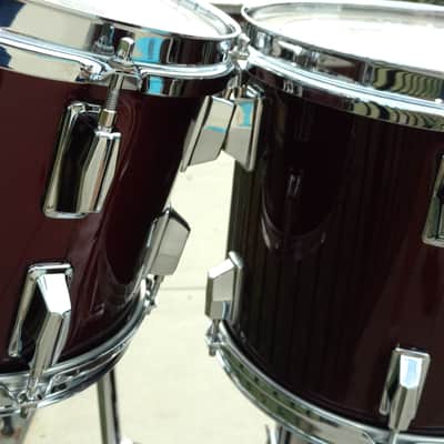 Pearl Professional 7 Piece DX Series Drum Kit with Snare Drum 1985 Wine Red image 14