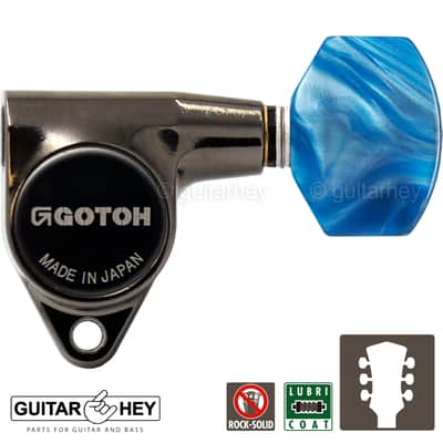 NEW Gotoh SG301-P9 Tuning Keys L3+R3 Small BLUE Buttons Set 3x3 - COSMO BLACK image 1